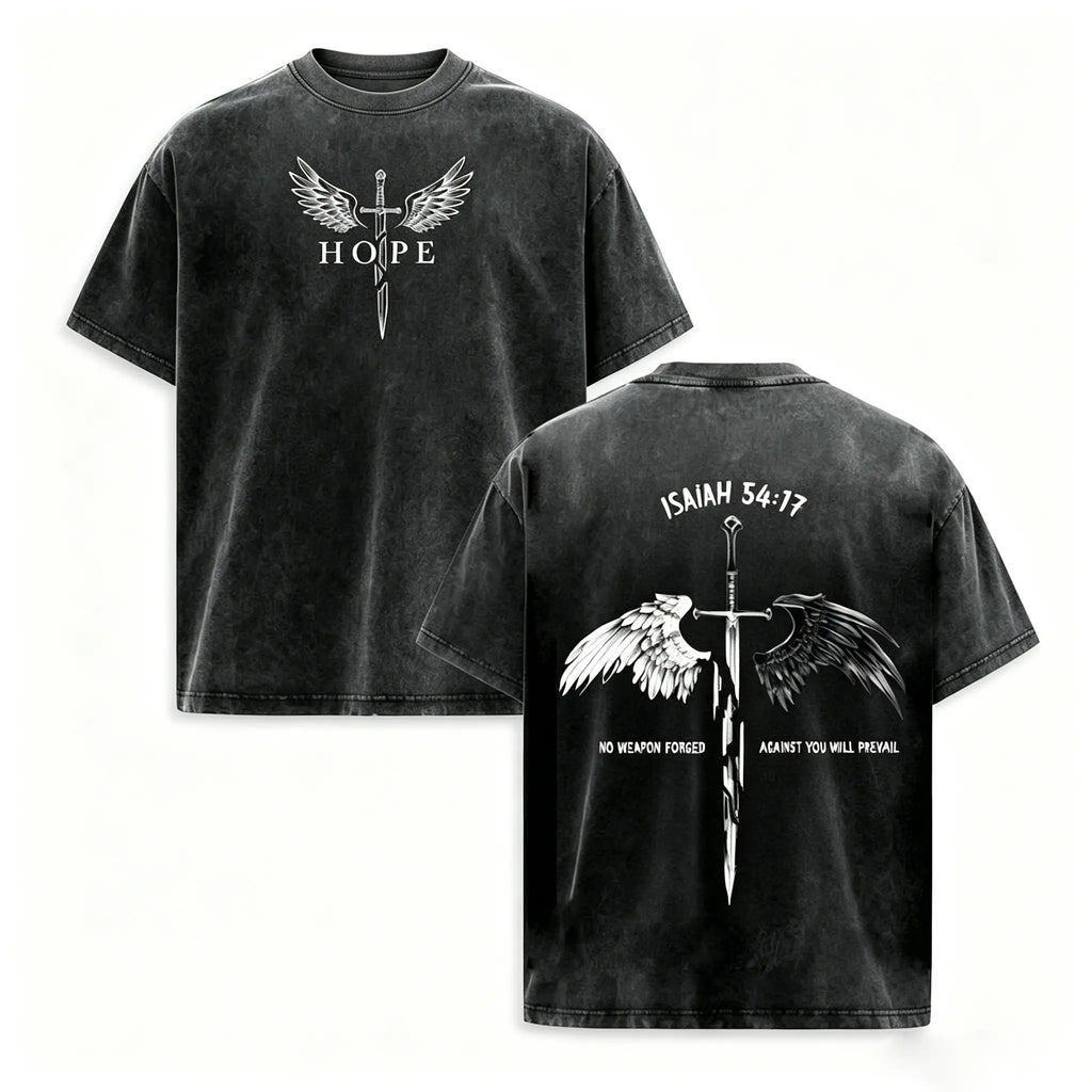 Men's Pure Cotton Christian Clothing - Faith Print, Bible Verse, Angel Wings Faith Message, Short-Sleeve T-Shirt, Casual Classic Cut, Free Arm Movement, Chinese New Year Theme