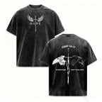 Men's Pure Cotton Christian Clothing - Faith Print, Bible Verse, Angel Wings Faith Message, Short-Sleeve T-Shirt, Casual Classic Cut, Free Arm Movement, Chinese New Year Theme