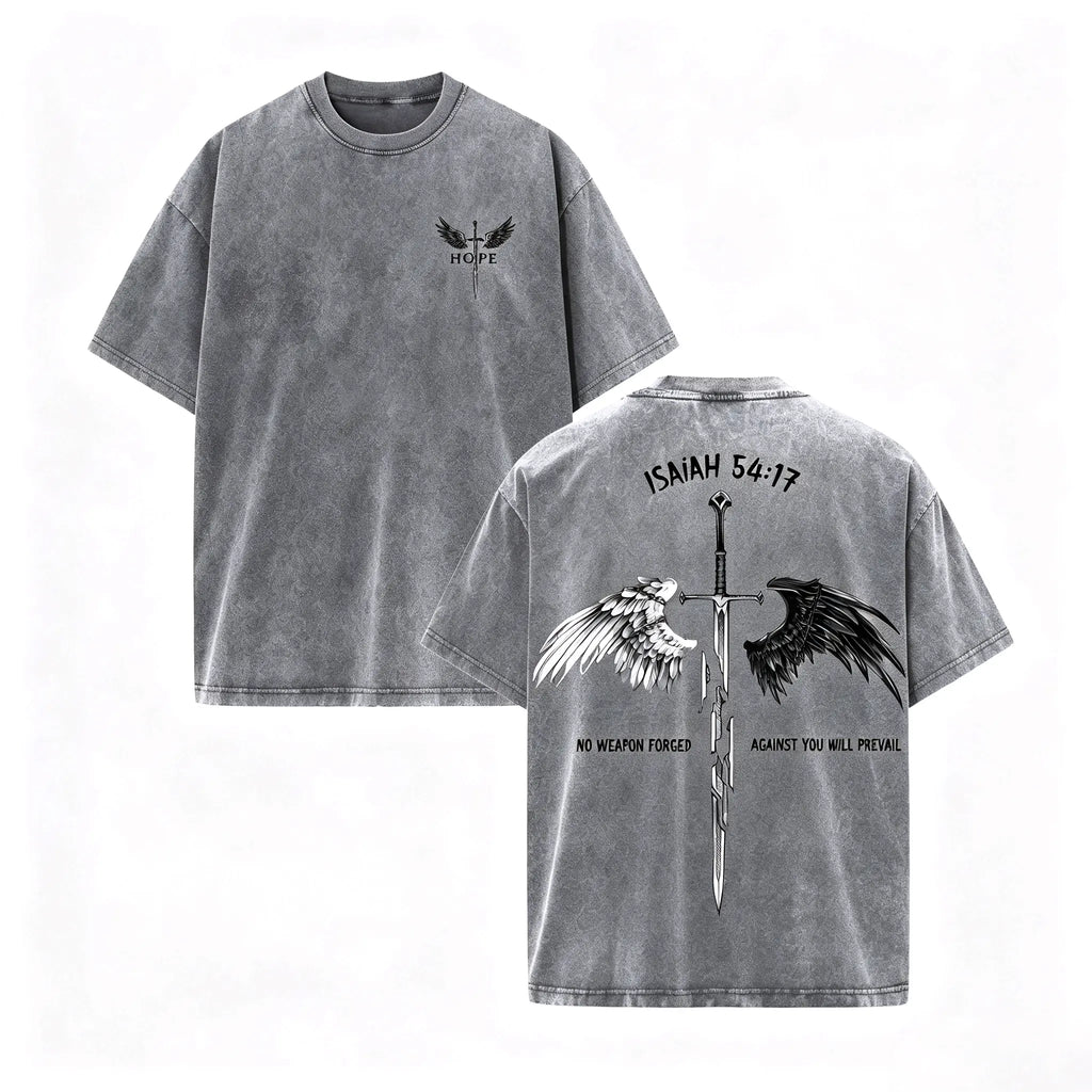 Men's Pure Cotton Christian Clothing - Faith Print, Bible Verse, Angel Wings Faith Message, Short-Sleeve T-Shirt, Casual Classic Cut, Free Arm Movement, Chinese New Year Theme